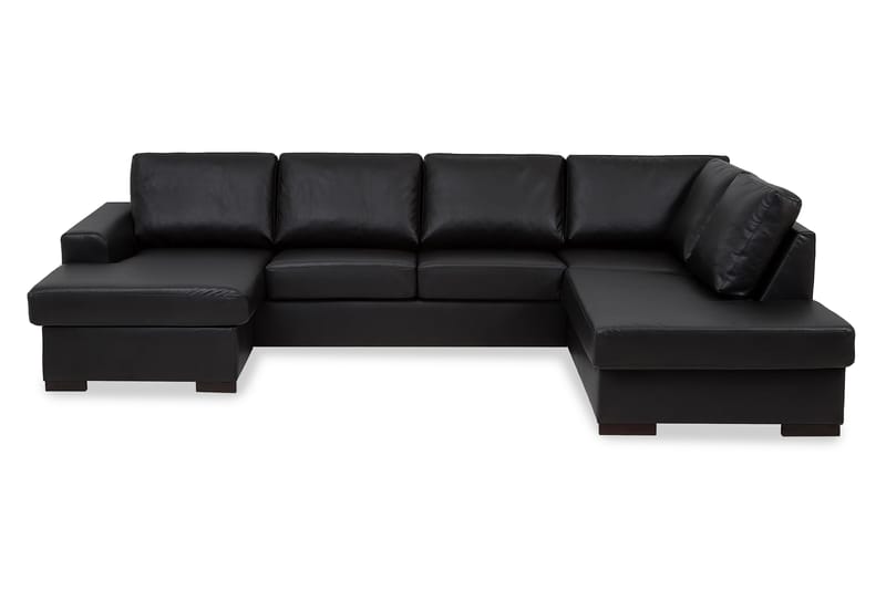 Link U-sofa XL med Chaiselong Venstre Kunstlæder - Sort - U Sofa