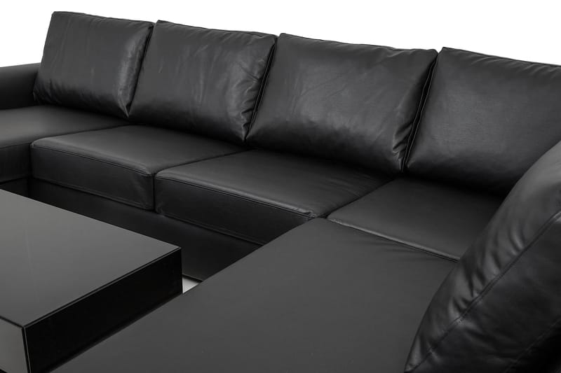 Link U-sofa XL med Chaiselong Venstre Kunstlæder - Sort - Møbler - Sofaer - U Sofa