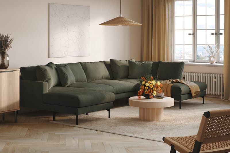 Menard 5-pers U-sofa - Mørkegrøn - Møbler - Sofaer - U Sofa