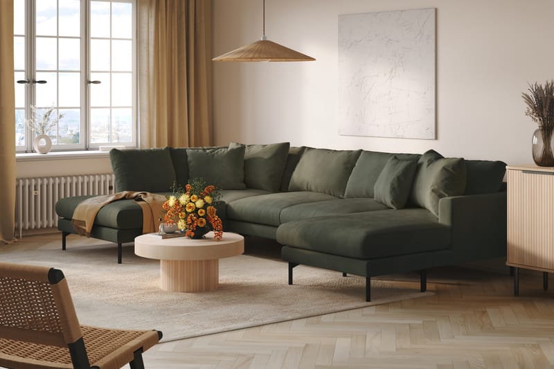 Menard 5-pers U-sofa - Mørkegrøn - Møbler - Sofaer - U Sofa