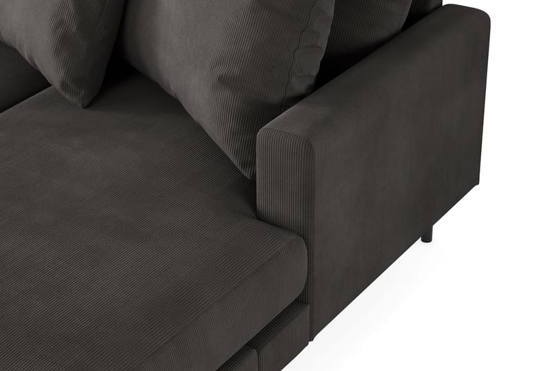 Menard Dyb 5-personers Manchester Stor U Sofa 337 cm bred - Mørkegrå - Møbler - Sofaer - U Sofa