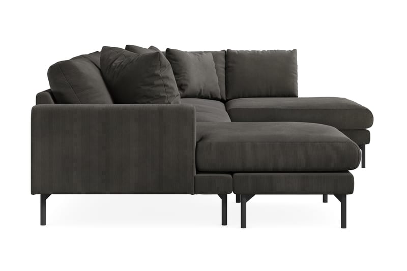 Menard Dyb 5-personers Manchester Stor U Sofa 337 cm bred - Mørkegrå - Møbler - Sofaer - U Sofa