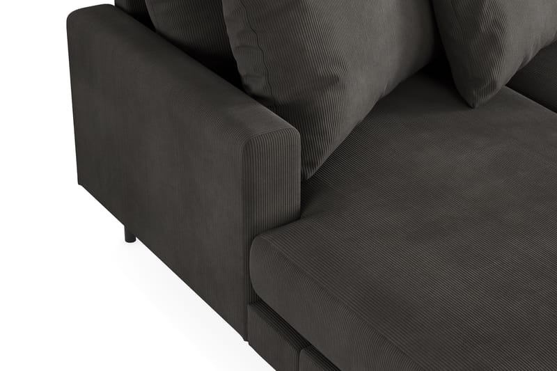 Menard Dyb 5-personers Manchester Stor U Sofa 337 cm bred - Mørkegrå - Møbler - Sofaer - U Sofa