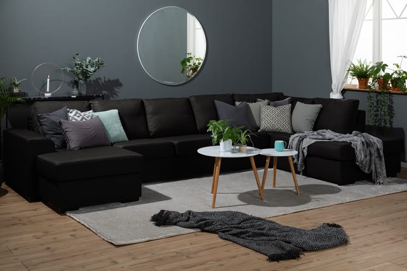 Ocean U-sofa med Chaiselong Højre - Sort - Møbler - Sofaer - U Sofa