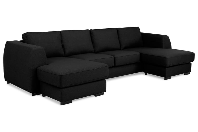 Optus U-sofa med Dobbelt Chaiselong - Sort - Møbler - Sofaer - U Sofa