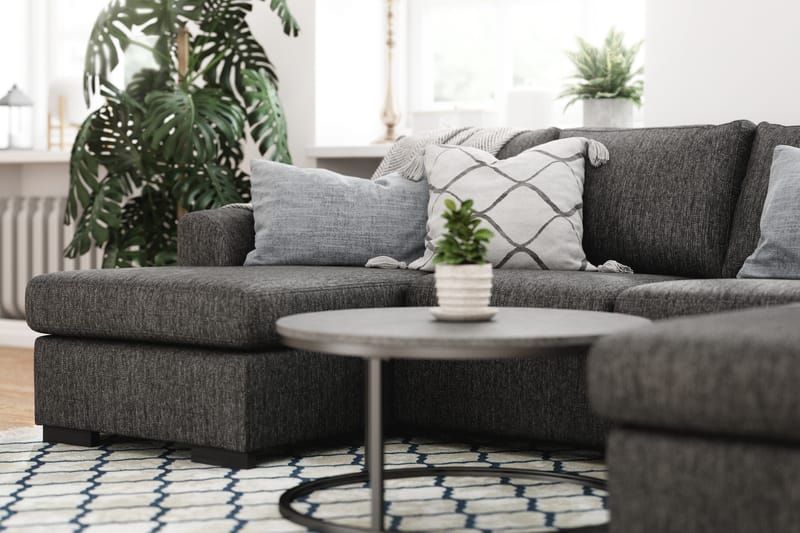 Porto U-sofa med Chaiselong Venstre - Sortmeleret - Møbler - Sofaer - U Sofa