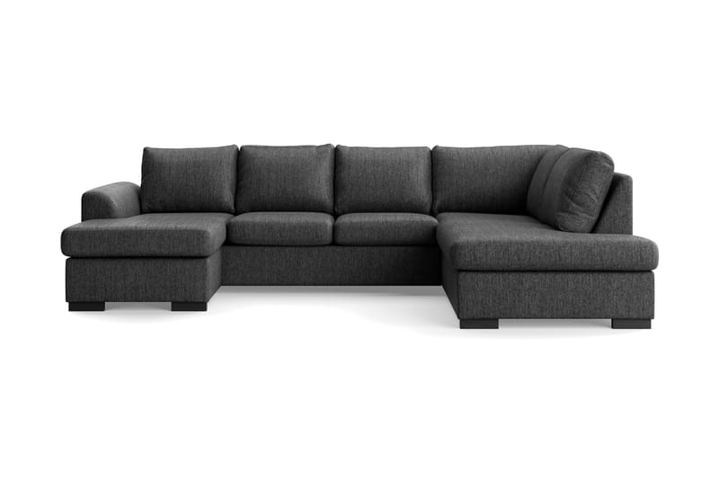 Porto U-sofa med Chaiselong Venstre - Sortmeleret - Møbler - Sofaer - U Sofa