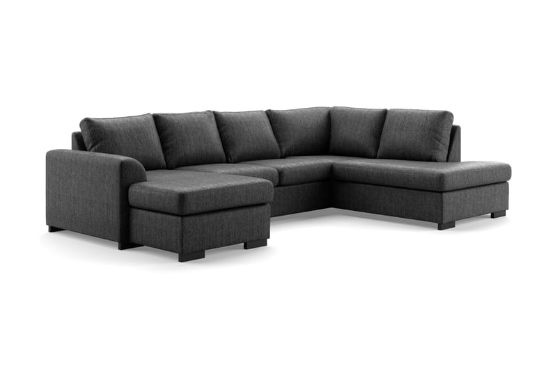 Porto U-sofa med Chaiselong Venstre - Sortmeleret - Møbler - Sofaer - U Sofa