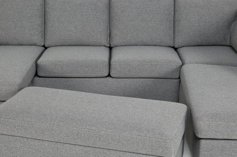 Porto U-Sofa med Dobbelt Chaiselong - Lysegrå - Møbler - Sofaer - U Sofa