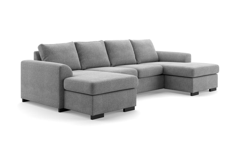 Porto U-Sofa med Dobbelt Chaiselong - Lysegrå - Møbler - Sofaer - U Sofa