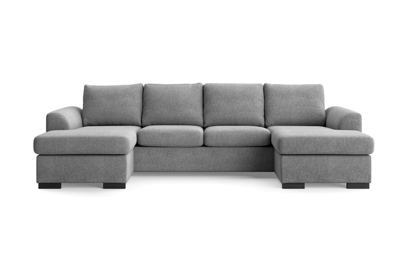 Porto U-Sofa med Dobbelt Chaiselong - Lysegrå - Møbler - Sofaer - U Sofa