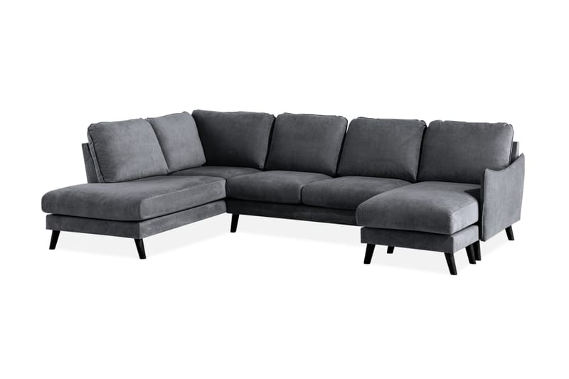 Trend Lyx U-Sofa med Chaiselong Højre - Mørkegrå - Møbler - Sofaer - U Sofa