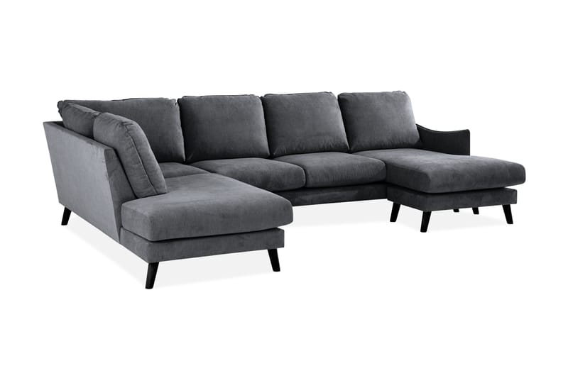 Trend Lyx U-Sofa med Chaiselong Højre - Mørkegrå - Møbler - Sofaer - U Sofa