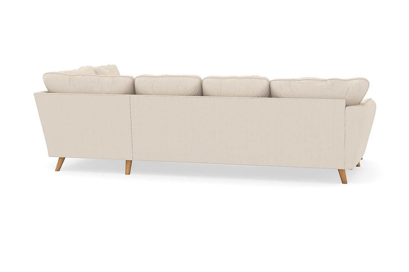 Trend Lyx U-Sofa med Chaiselong Venstre - Beige Jernbanefløjl - Lædersofaer - Velour sofaer - U Sofa