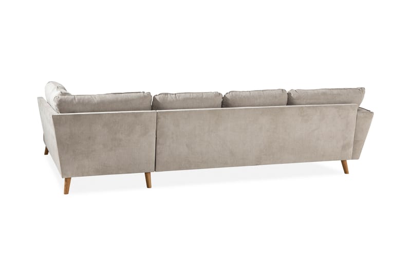 Trend Lyx U-Sofa med Chaiselong Venstre - Beige/Eg - Møbler - Sofaer - U Sofa