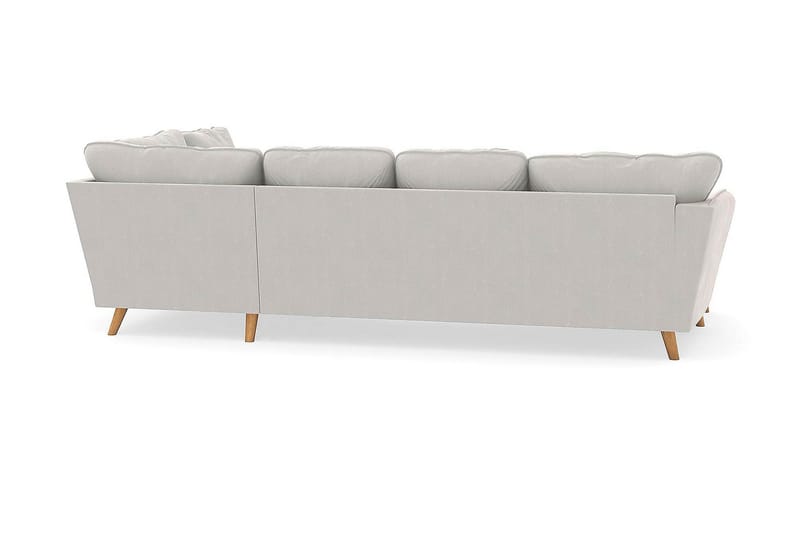 Trend Lyx U-Sofa med Chaiselong Venstre - Hvid Velour - Møbler - Sofaer - U Sofa