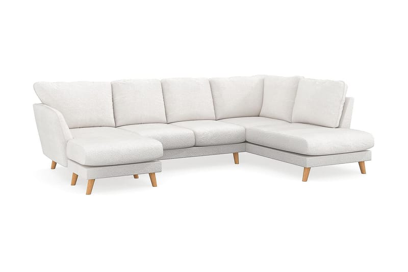 Trend Lyx U-Sofa med Chaiselong Venstre - Hvid|Bouclé - Møbler - Sofaer - U Sofa