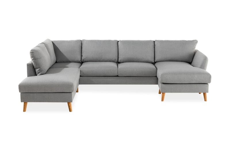 Trend U-Sofa med Chaiselong Højre - Lysegrå - Lædersofaer - Velour sofaer - U Sofa