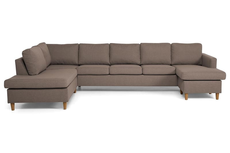 Zero U-sofa Large med Chaiselong Højre - Beige - Lædersofaer - Velour sofaer - U Sofa