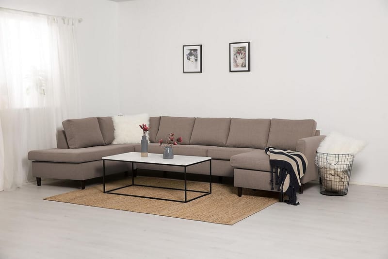 Zero U-sofa Large med Chaiselong Højre - Beige - Møbler - Sofaer - U Sofa