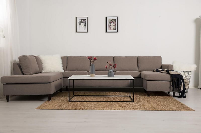 Zero U-sofa Large med Chaiselong Højre - Beige - Møbler - Sofaer - U Sofa