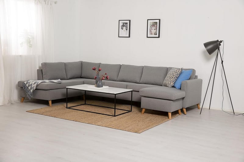 Zero U-sofa Large med Chaiselong Højre - Lysegrå - Møbler - Sofaer - U Sofa