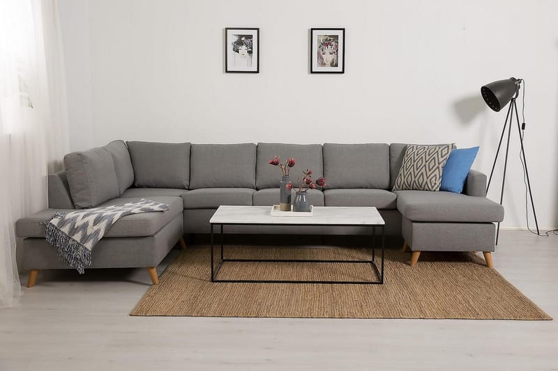 Zero U-sofa Large med Chaiselong Højre - Lysegrå - Møbler - Sofaer - U Sofa