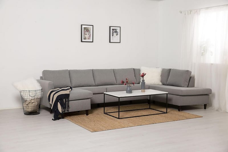 Zero U-sofa Large med Chaiselong Venstre - Lysegrå - Møbler - Sofaer - U Sofa