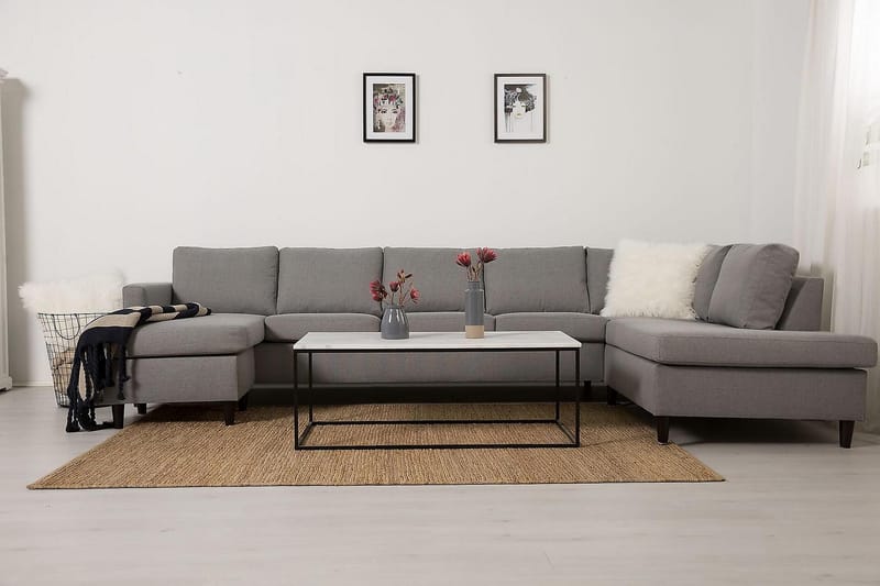 Zero U-sofa Large med Chaiselong Venstre - Lysegrå - Møbler - Sofaer - U Sofa