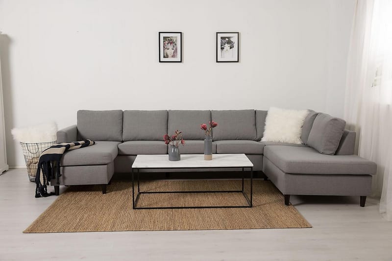 Zero U-sofa Large med Chaiselong Venstre - Lysegrå - Møbler - Sofaer - U Sofa