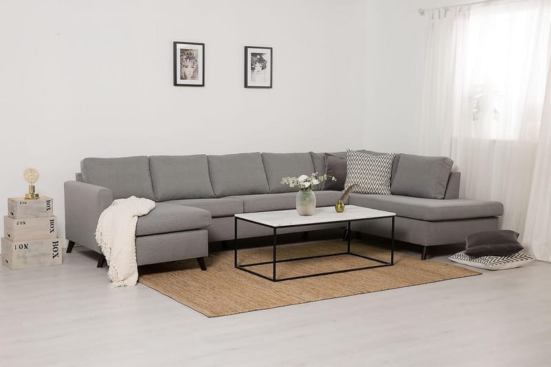 Zero U-sofa Large med Chaiselong Venstre - Lysegrå - Møbler - Sofaer - U Sofa