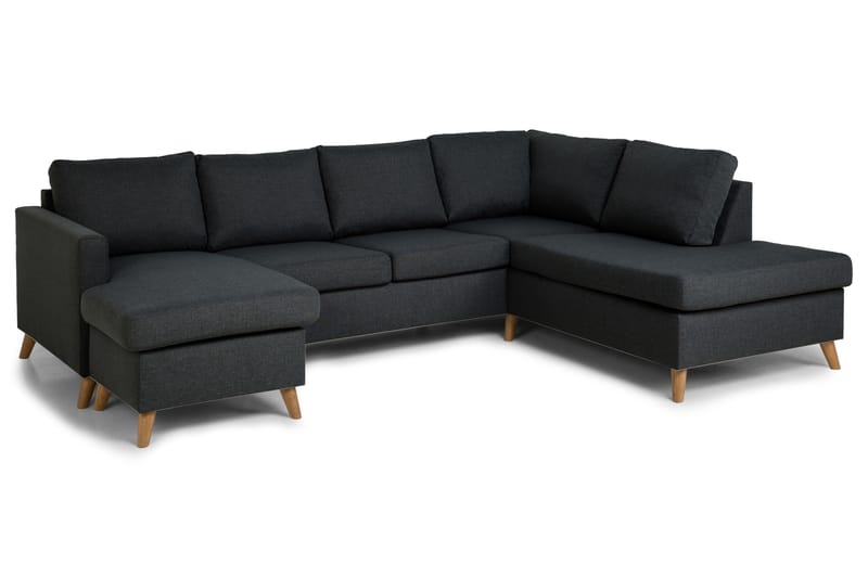 Zero U-sofa Large med Chaiselong Venstre - Mørkegrå - Møbler - Sofaer - U Sofa