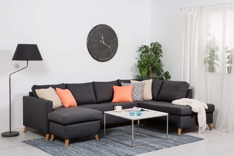 Zero U-sofa Large med Chaiselong Venstre - Mørkegrå - Møbler - Sofaer - U Sofa