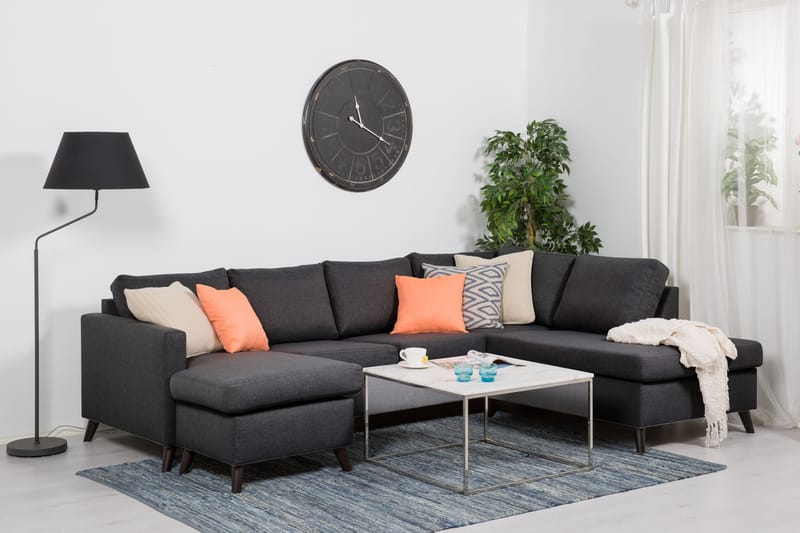 Zero U-sofa Large med Chaiselong Venstre - Mørkegrå - Møbler - Sofaer - U Sofa