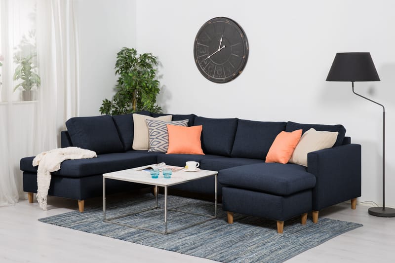 Zero U-sofa med Chaiselong Højre - Blå - Møbler - Sofaer - U Sofa