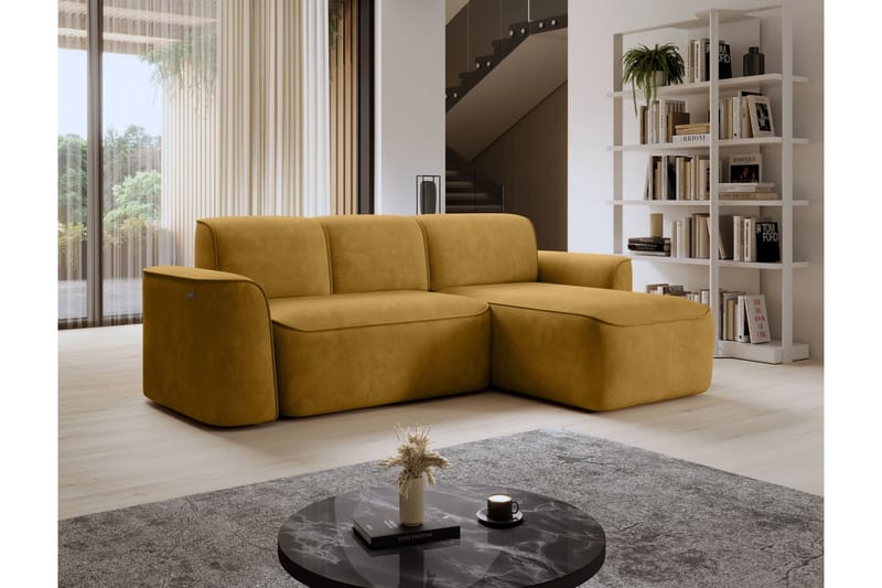 Ume 4-personers Sofa med Chaiselong - Gul - Møbler - Sofaer - Sofa med chaiselong