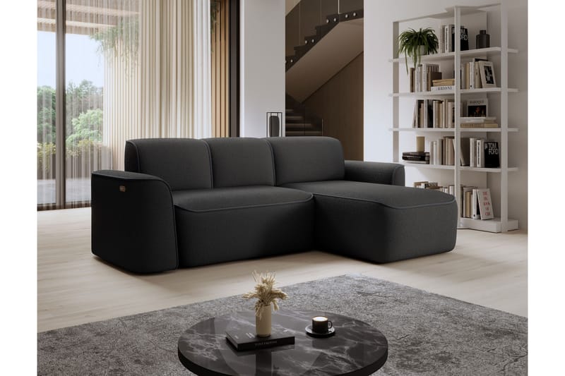 Ume 4-personers Sofa med Divan - Mørk grå - Møbler - Sofaer - Sofa med chaiselong