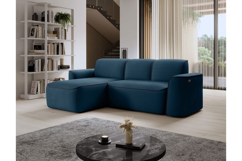 Ume 4-personers Sofa med Chaiselong - Blå - Møbler - Sofaer - Sofa med chaiselong