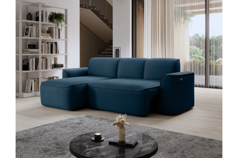 Ume 4-personers Sofa med Chaiselong - Blå - Møbler - Sofaer - Sofa med chaiselong