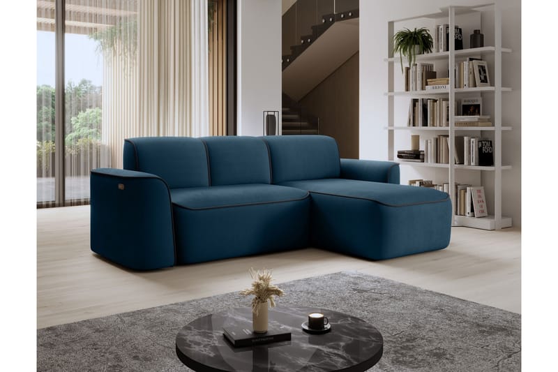 Ume 4-personers Sofa med Chaiselong - Blå - Møbler - Sofaer - Sofa med chaiselong