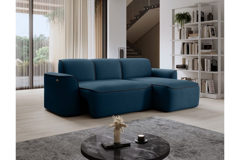 Ume 4-personers Sofa med Chaiselong - Blå - Møbler - Sofaer - Sofa med chaiselong