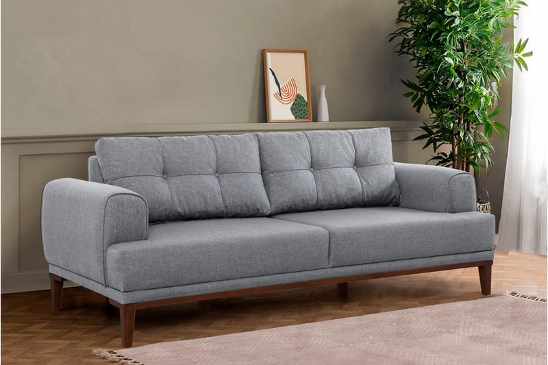 Valsot 3-personers Sofa - Grå - Møbler - Sofaer - 3 personers sofa