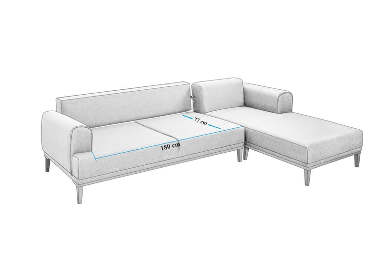 Valsot 4-personers Sofa med Chaiselong - Creme - Møbler - Sofaer - Sofa med chaiselong