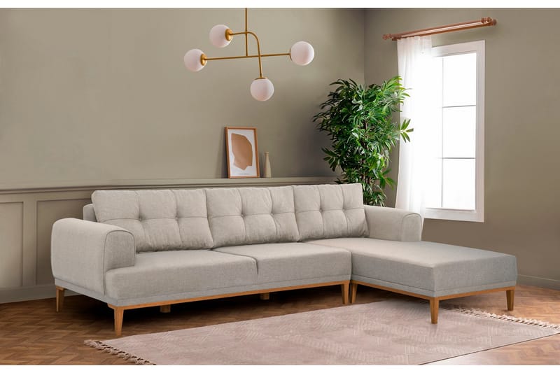 Valsot 4-personers Sofa med Chaiselong - Creme - Møbler - Sofaer - Sofa med chaiselong