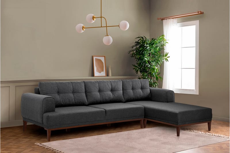 Valsot 4-personers Sofa med Chaiselong - Antracit - Møbler - Sofaer - Sofa med chaiselong