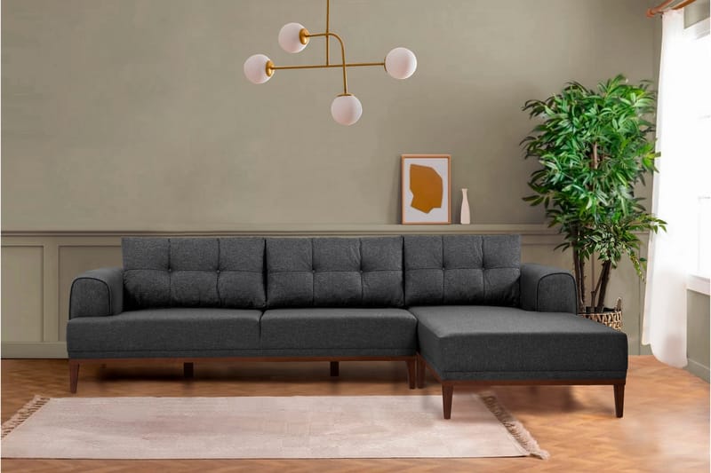 Valsot 4-personers Sofa med Chaiselong - Antracit - Møbler - Sofaer - Sofa med chaiselong