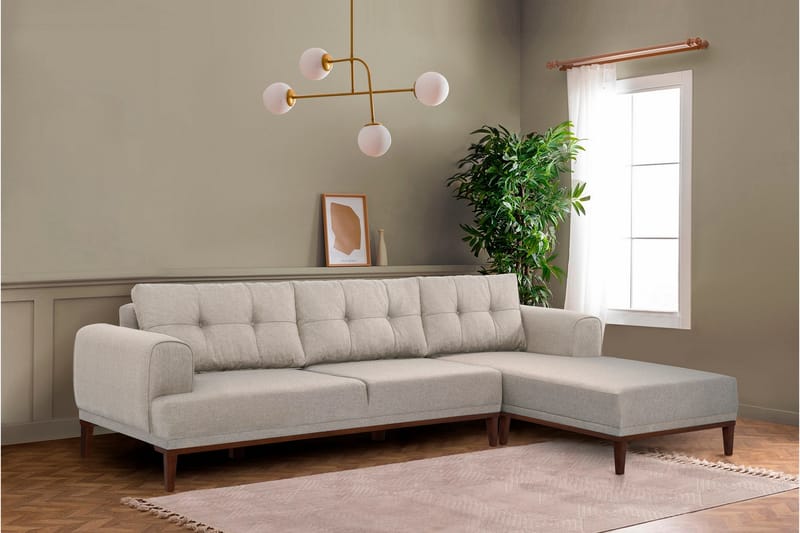 Valsot 4-personers Sofa med Chaiselong - Creme - Møbler - Sofaer - Sofa med chaiselong