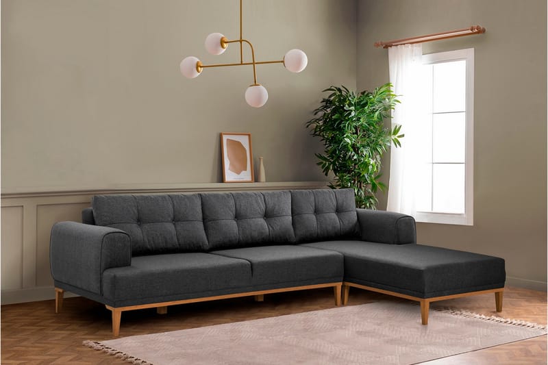 Valsot 4-personers Sofa med Chaiselong - Antracit - Møbler - Sofaer - Sofa med chaiselong