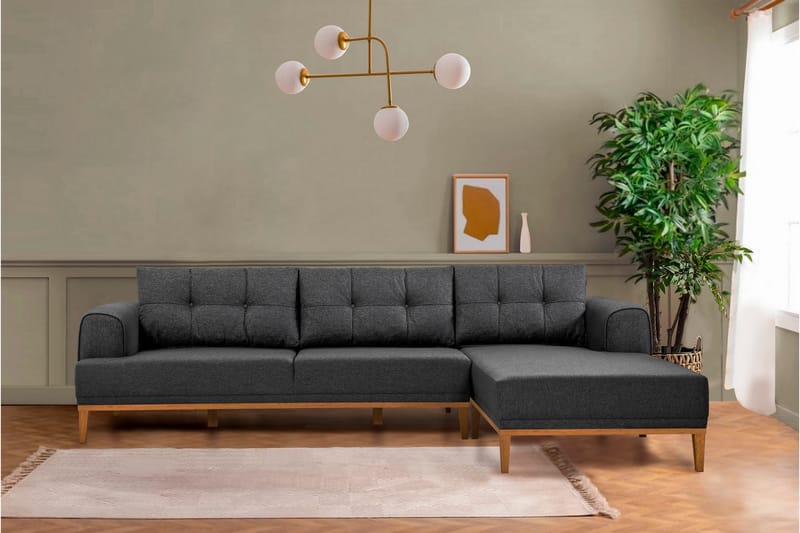 Valsot 4-personers Sofa med Chaiselong - Antracit - Møbler - Sofaer - Sofa med chaiselong