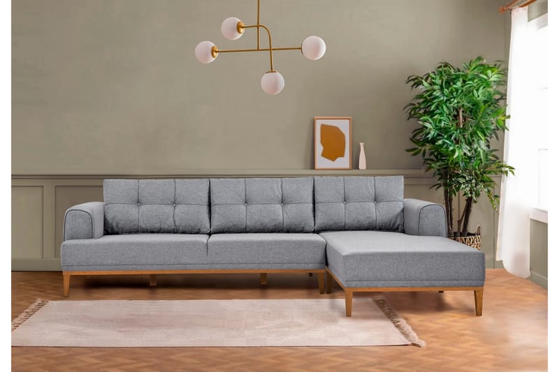 Valsot 4-personers Sofa med Chaiselong - Grå - Møbler - Sofaer - Sofa med chaiselong